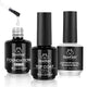 Beetles 3Pcs 15ml Gel Polish Top Coat Base Coat and Liquid Peel Off Latex Set No Wipe Base Top Coat Soak Off Uv LED Nail Lamp Finish Nails Cuticle Guard Nail Art Design Manicure Kit Nail Shine Gifts 1-Base Top Coat & Liquid Latex - Evallys.com