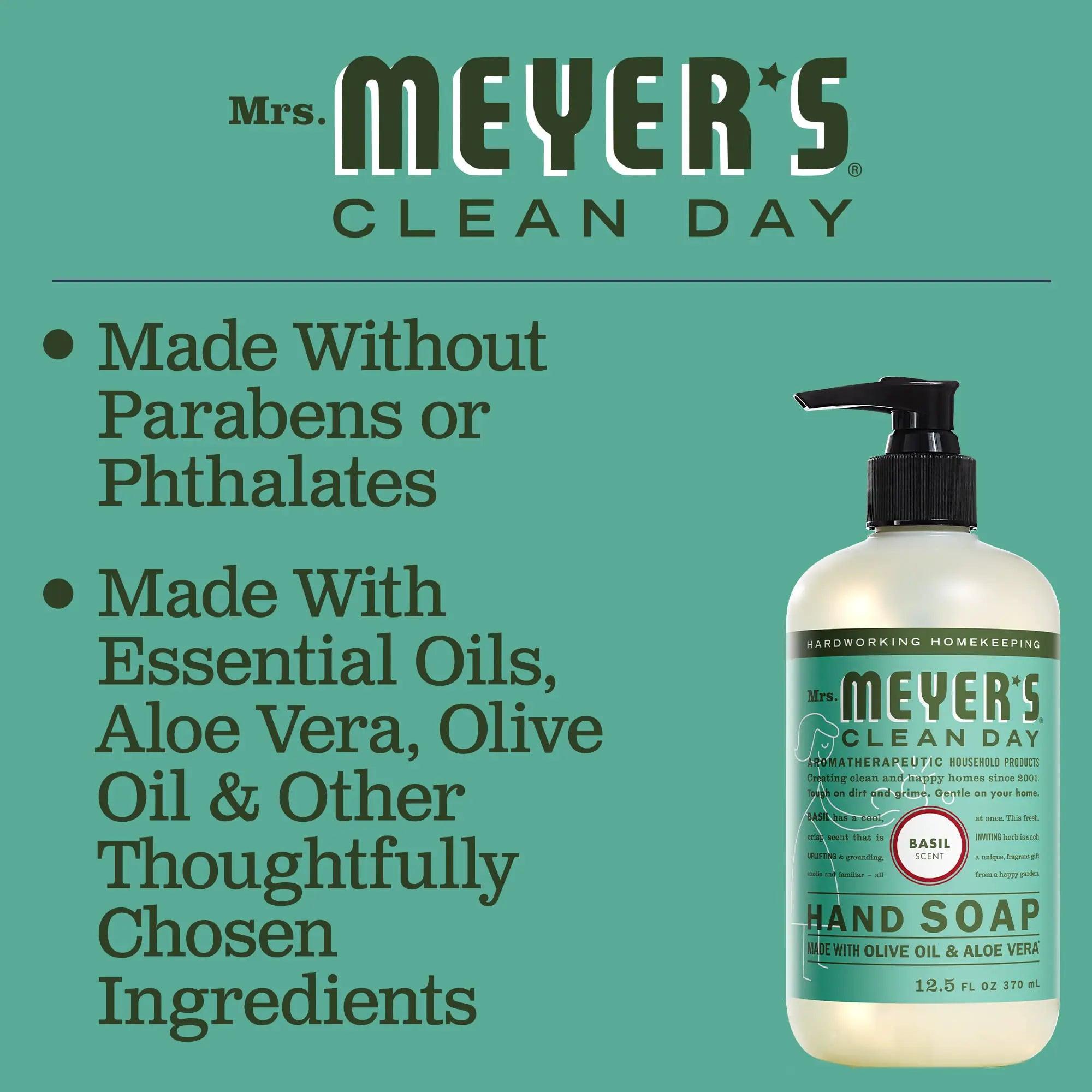 MRS. MEYER'S CLEAN DAY Hand Soap Refill, Made with Essential Oils, Biodegradable Formula, Basil, 33 fl. oz 33 Fl Oz (Pack of 1) - Evallys.com # #