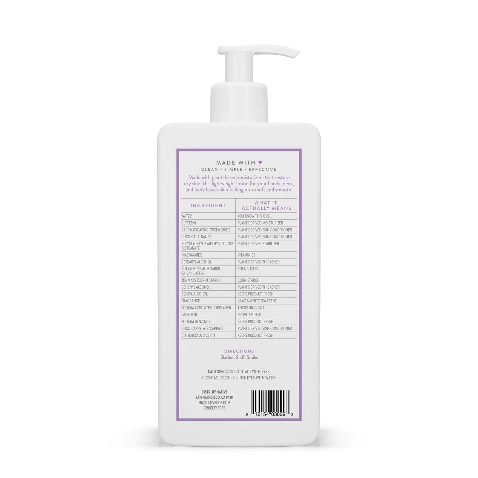 Native Body Lotion Contains Naturally Derived Plant-Based Moisturizers for Women and Men | Restores Dry Skin, Lilac & White Tea, 16.5 fl oz - Evallys.com # #