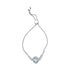 .925 Sterling Silver 10x8mm Oval Blue Topaz and Diamond Accent Lariat 4”-10” Adjustable Bolo Bracelet (H-I Color, SI1-SI2 Clarity) - Evallys.com # #