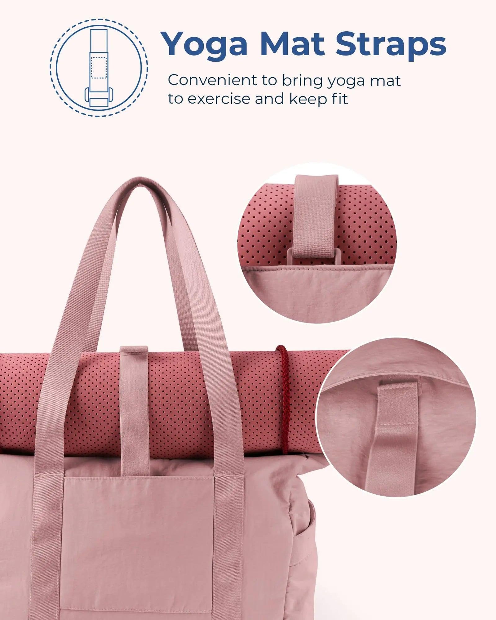 BAGSMART Tote Bag for Women with Zipper, Gym Tote with Compartments, Laptop Work Tote Nurse Dance Yoga Bag for Sport, Travel Medium E-dark Pink- M - Evallys.com # #