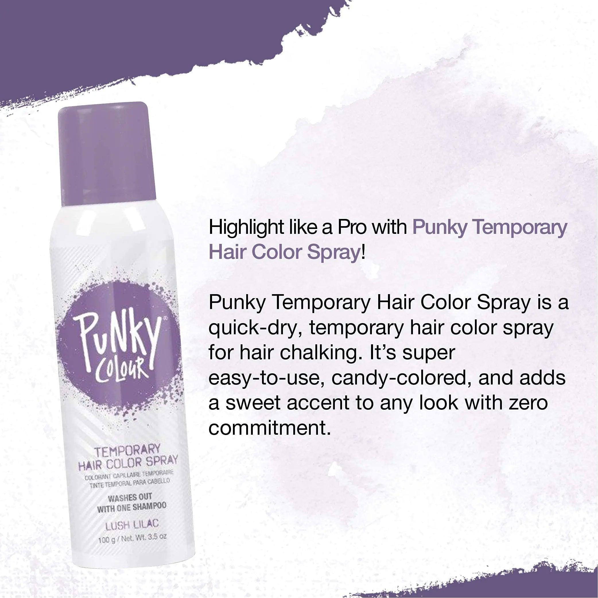 Punky Pastel Temporary Hair Color Spray, Lush Lilac, 3.5 oz, 2-Pack 3.5 Fl Oz (Pack of 2) - Evallys.com # #