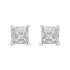 .925 Sterling Silver 1/4 Cttw Miracle Set Princess-Cut Diamond Solitaire Stud Earrings with Hidden Halo (I-J Color, SI2-I1 Clarity) - Evallys.com # #