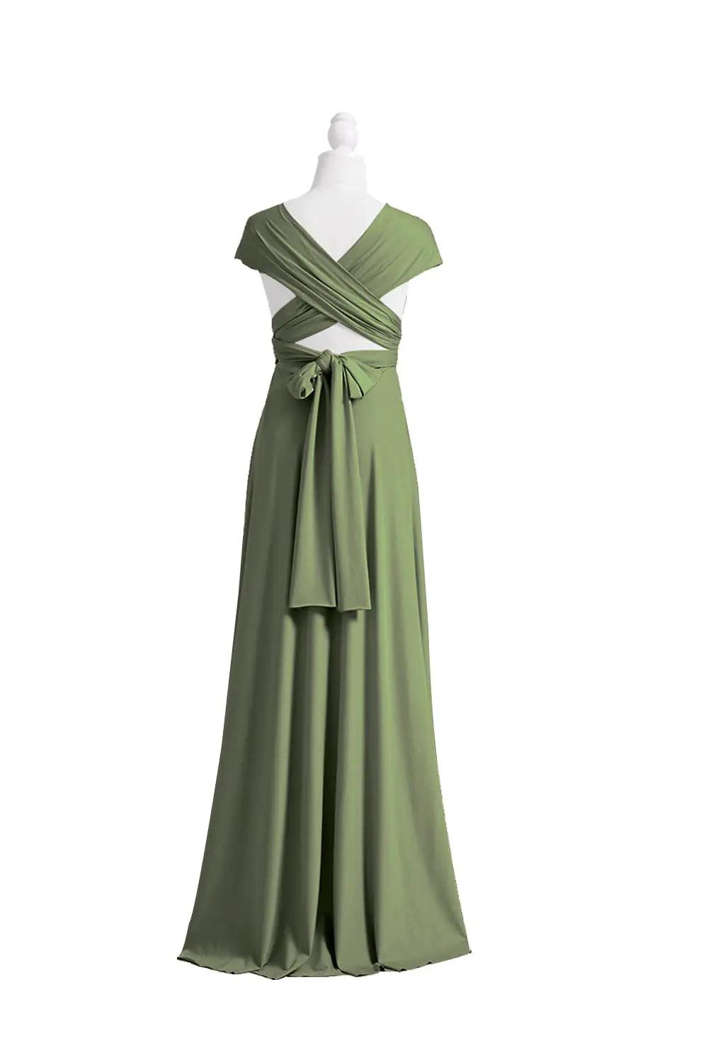 72styles Infinity Dress with Bandeau, Convertible Bridesmaid Dress, Long, Plus Size, Multi-Way Dress, Twist Wrap Dress One Size Plus Olive Green - Evallys.com # #