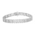 .925 Sterling Silver 1 1/2 cttw Round Diamond 3 Row Heart Link Bracelet (I-J Color,I3 Clarity) - 7.25 " - Evallys.com # #