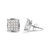 10K White Gold 1/2 Cttw Princess Diamond Classic Composite Stud Earrings (I-J Color, I1-I2 Clarity) - Evallys.com # #