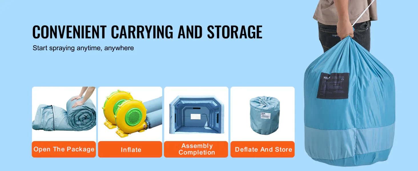 SucceBuy Inflatable Paint Booth Inflatable Spray Booth with Powerful Blowers and Air Filter System Portable Car Paint Booth
