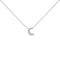 10K White Gold Diamond Accented Crescent Moon Shaped 18" Inch Pendant Necklace (H-I Color, I1-I2 Clarity) - Evallys.com # #