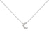 10K White Gold Diamond Accented Crescent Moon Shaped 18" Inch Pendant Necklace (H-I Color, I1-I2 Clarity) - Evallys.com # #