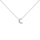 10K White Gold Diamond Accented Crescent Moon Shaped 18" Inch Pendant Necklace (H-I Color, I1-I2 Clarity) - Evallys.com