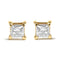 10K Yellow Gold 5/8 Cttw Princess Cut Diamond 4-Prong Solitaire Stud Earrings (J-K Color, I2-I3 Clarity) - Evallys.com # #