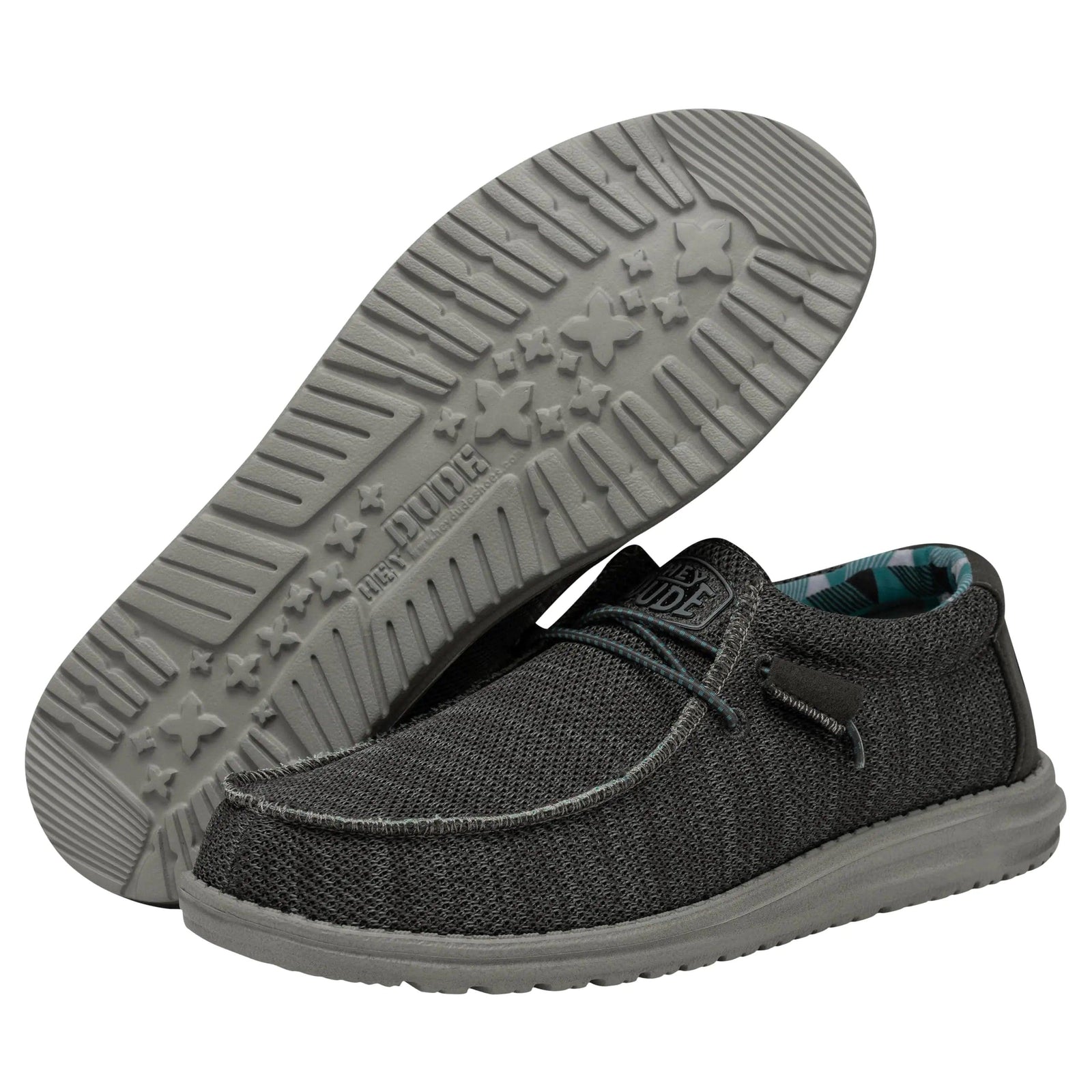 Hey Dude Men's Wally Sox | Men’s Shoes | Men's Lace Up Loafers | Comfortable & Light-Weight 8 Charcoal 2 - Evallys.com # #