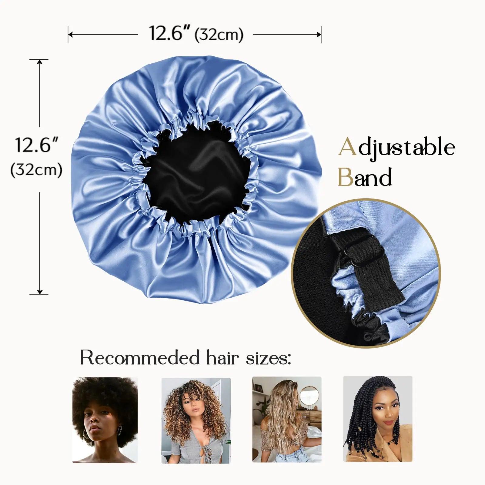 YANIBEST Satin Bonnet Silk Bonnet Adjustable Hair Bonnet for Sleeping Hair Bonnets for Women Curly Natural Hair One Size Brown - Evallys.com