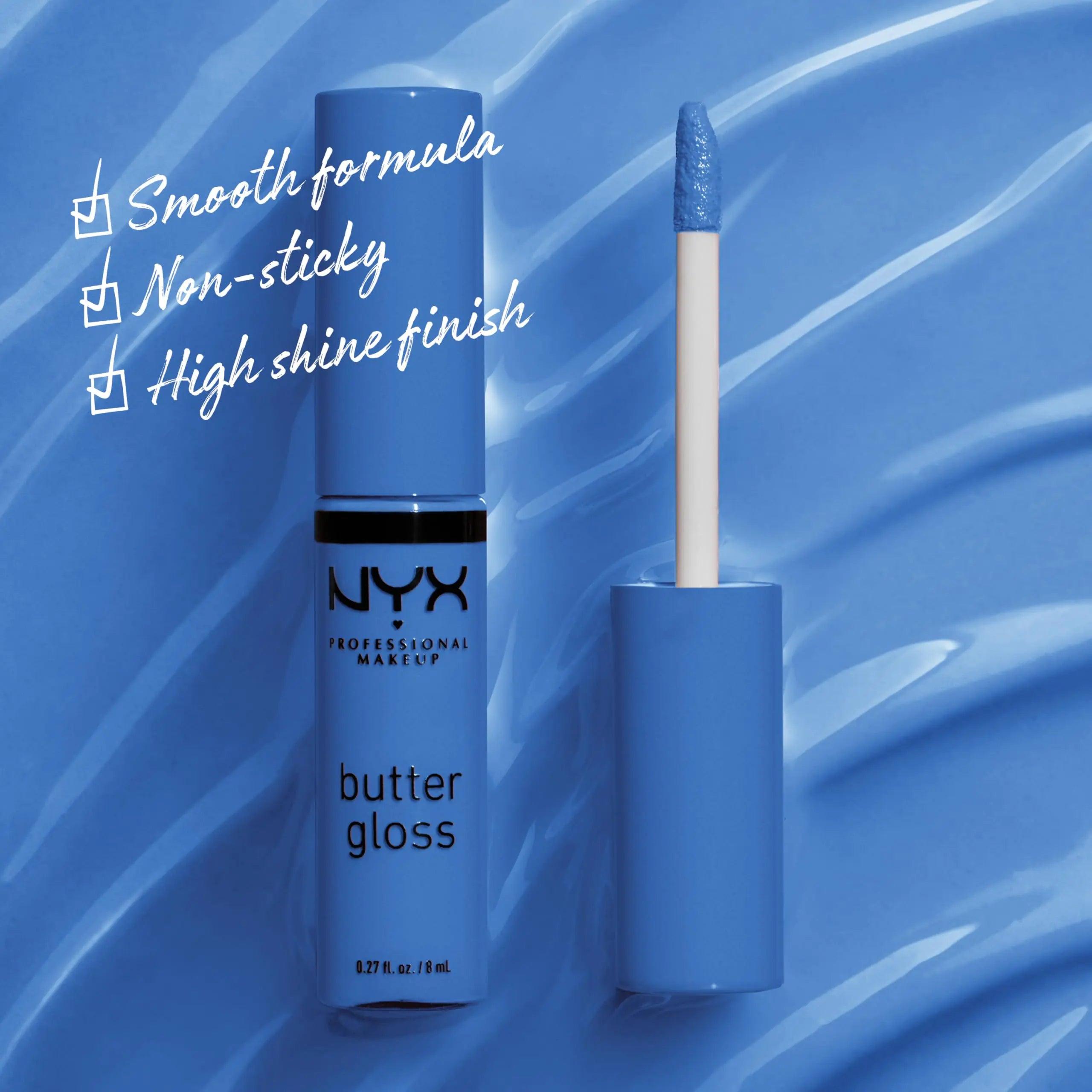 NYX PROFESSIONAL MAKEUP Butter Gloss, Non-Sticky Lip Gloss - Blueberry Tart (Periwinkle Blue) 44 Blueberry Tart 0.27 Fl Oz (Pack of 1) - Evallys.com # #