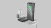 Wireless Charger for iPhone with fast charging pad, charging iPhone and Apple Watch, sleek 6-in-1 dock station.