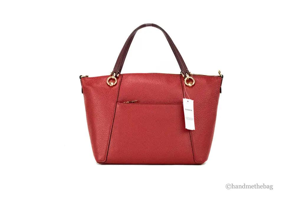 Coach Kacey Colorblock Red Apple Leather Top Zip Satchel - Evallys.com # #