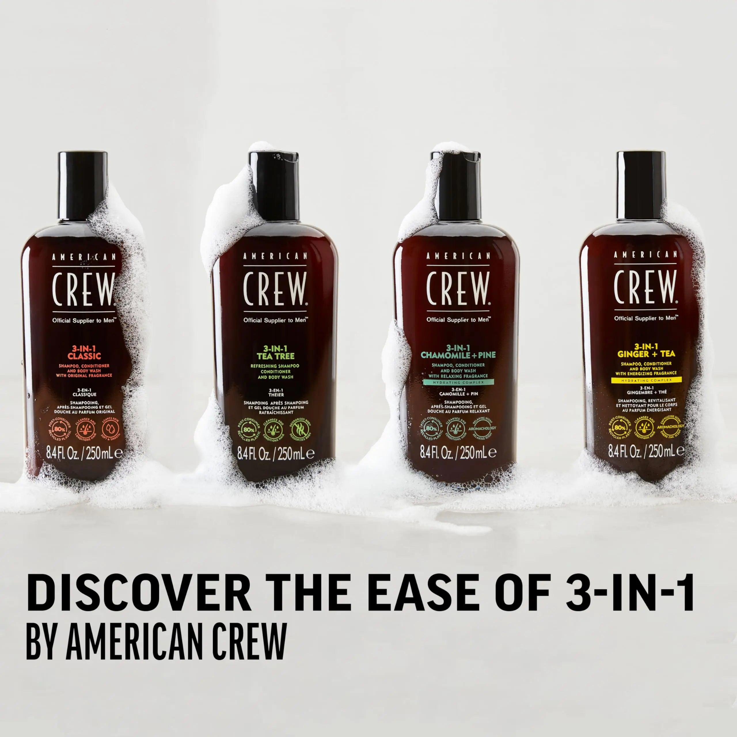 American Crew Shampoo, Conditioner & Body Wash for Men, 3-in-1, Tea Tree Scent, 3.3 Fl Oz 15 Fl Oz (Pack of 1) - Evallys.com # #