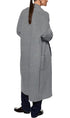 Womens Long Sleeve Maxi Cardigan Open Front Oversized Knitted Sweater Coat Casual Lapel Warm Overcoat with Pockets Small Stone Grey - Evallys.com # #