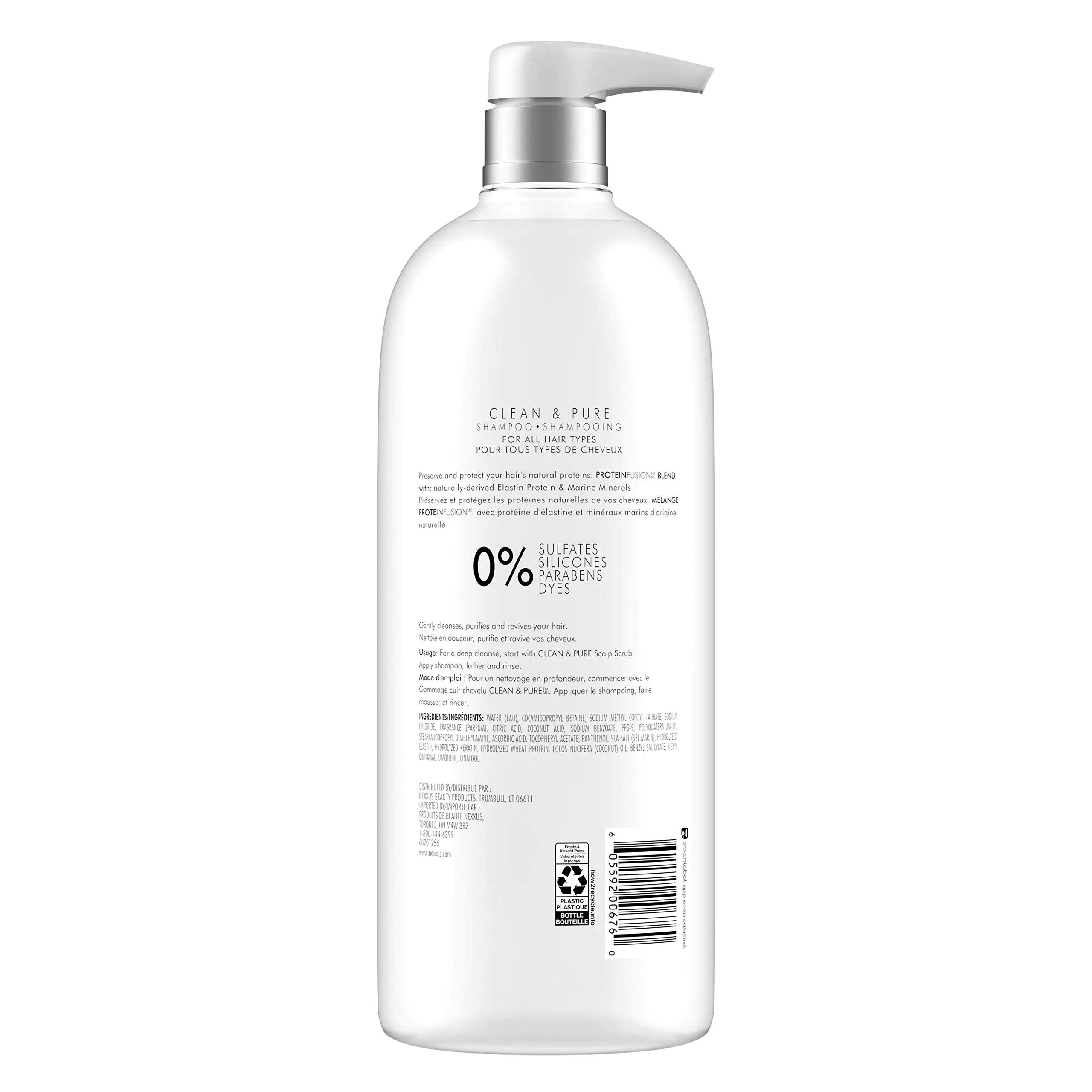 Nexxus Clean and Pure Clarifying Shampoo, With ProteinFusion, Nourished Hair Care Silicone, Dye And Paraben Free 33.8 oz - Evallys.com # #