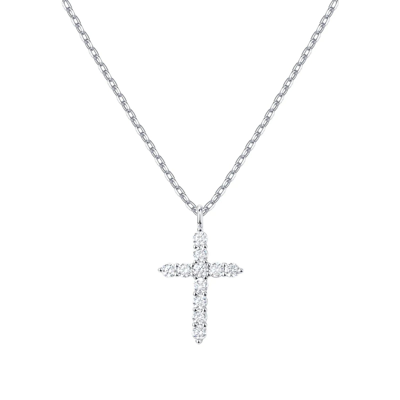 PAVOI 14K Gold Plated Cubic Zirconia Cross Necklace for Women | Cross Faith Pendant Necklaces White Gold - Evallys.com # #