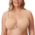 DELIMIRA Women's Front Closure Bras Posture Full Coverage Plus Size Underwire Unlined Back Support Plunge Seamless Bra B-H 36D Warm Beige - Evallys.com # #