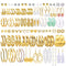 42 Pairs Gold Hoop Earrings Set for Women, Fashion Chunky Pearl Earrings Multipack Twisted Statement Earring Pack, Hypoallergenic Small Big Hoops Earrings for Birthday Party (Gold-54 pairs) Gold-54 pairs - Evallys.com # #