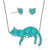 Cat Necklace and Earrings Set - Evallys.com