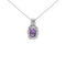 .925 Sterling Silver 9x7mm Oval Purple Amethyst and Round Diamond Accent Fashion Drop Pendant 18 Inch Necklace (I-J Color, I1-I2 Clarity) - Evallys.com # #