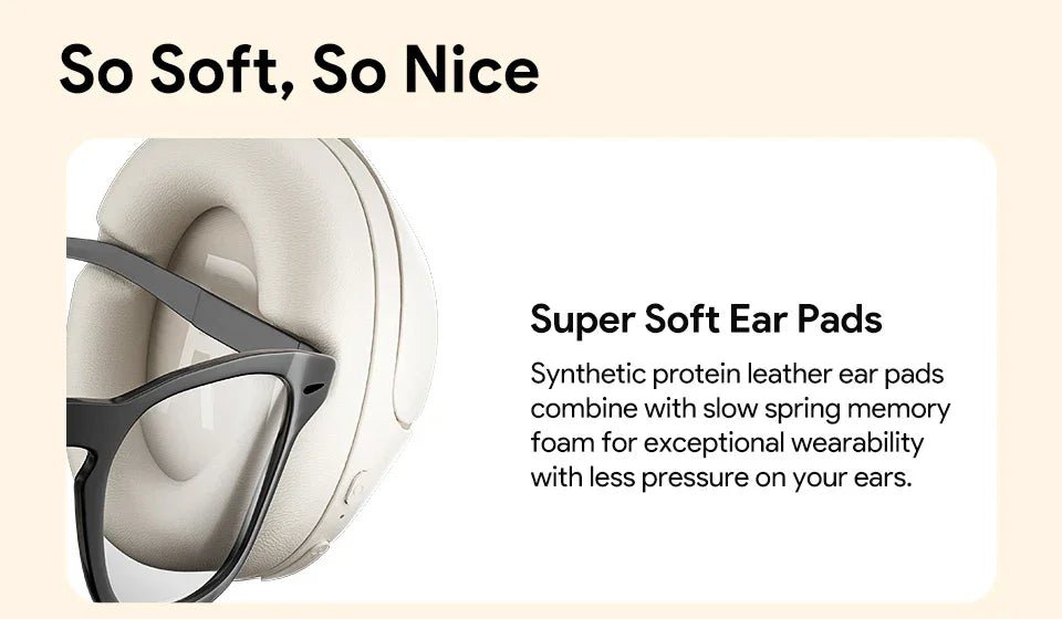QCY H3 ANC Wireless Headphones Bluetooth 5.4 Hi - Res Audio Over Ear Headset 43dB Hybrid Active Noise Cancellation Earphones 60H - Evallys.com