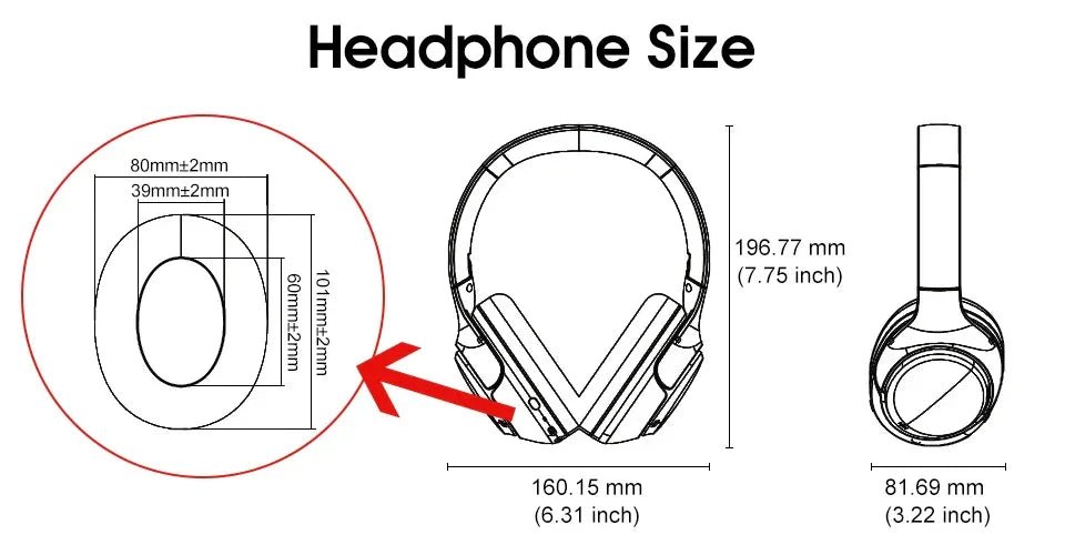 QCY H3 ANC Wireless Headphones Bluetooth 5.4 Hi - Res Audio Over Ear Headset 43dB Hybrid Active Noise Cancellation Earphones 60H - Evallys.com