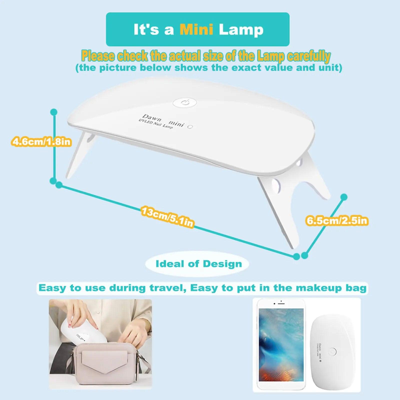 Kepma UV LED Nail Dryer Mini lamp Portable Curing Light for Gel Nail Polish,6w(White) - Evallys.com # #