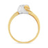 10K Yellow and White Gold 1/10 Cttw Baguette and Round-Cut Diamond Bypass Ring (I2 Color, H-I Clarity) - Evallys.com # #