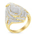 10K Yellow Gold Plated .925 Sterling Silver & 1-1/5 Cttw Diamond Marquise Shaped Cluster Cocktail Fashion Ring (I-J Color, I2-I3 Clarity) - Evallys.com # #