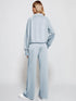 Women's 2 Piece Outfits Lounge Set 2024 Oversized Half Zip Sweatshirt Wide Leg Sweatpant Set Sweatsuit Tracksuit X-Small Light Blue - Evallys.com # #