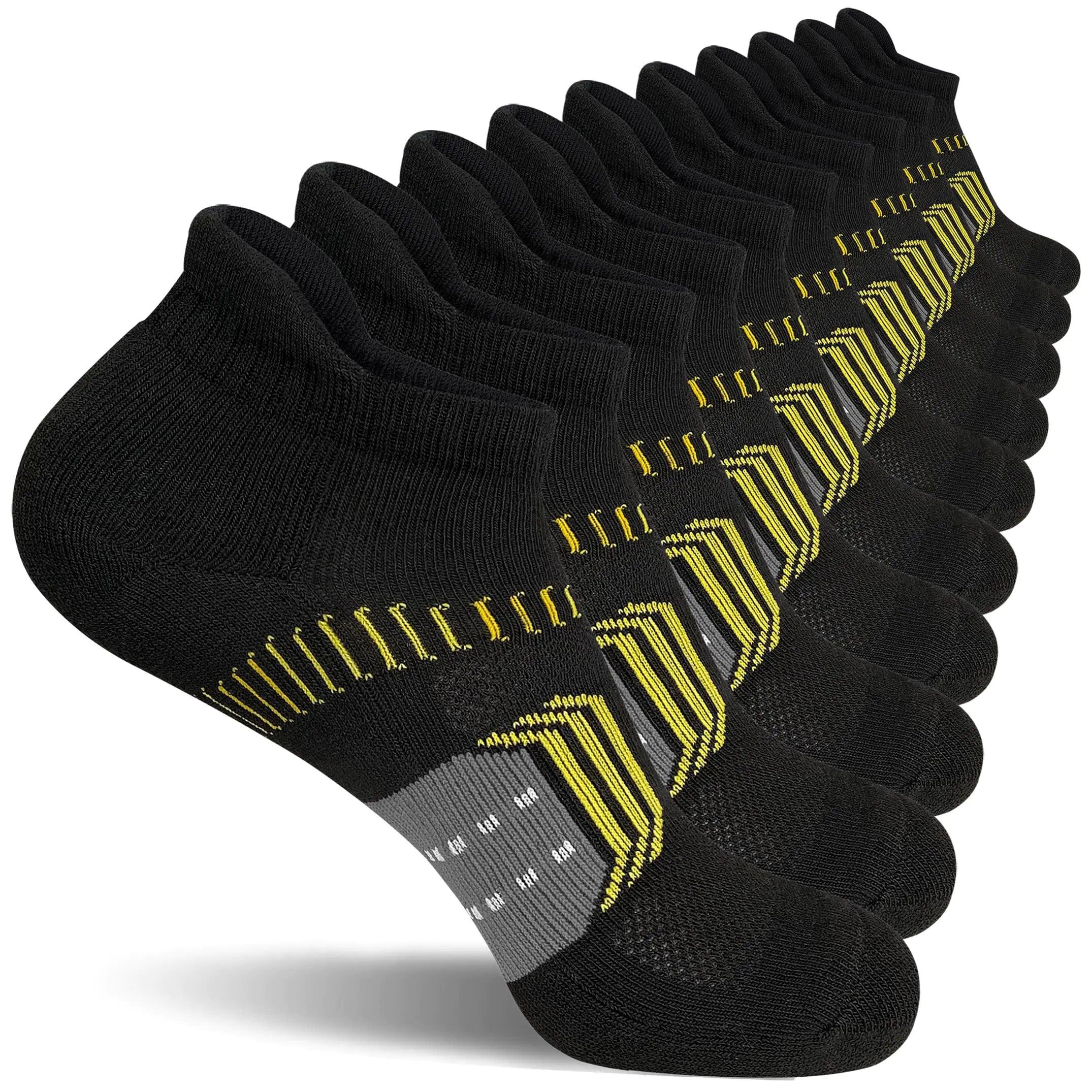 Womens Athletic Cushioned Anti-Blister Comfort Running Ankle Socks 5 Pairs 9-11 Black 5 Pairs - Evallys.com # #