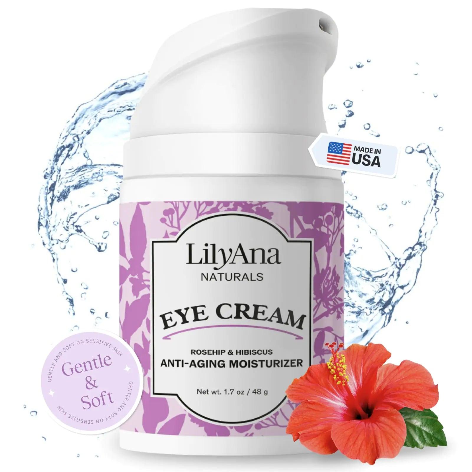 LilyAna Naturals Eye Cream for Dark Circles and Puffiness, Under Eye Cream for Wrinkles and Bags, Anti Aging Eye Cream helps Improve Dryness; for Sensitive Skin - 1.7 oz - Made in USA 1.7 Ounce (Pack of 1) Bottle - Evallys.com # #