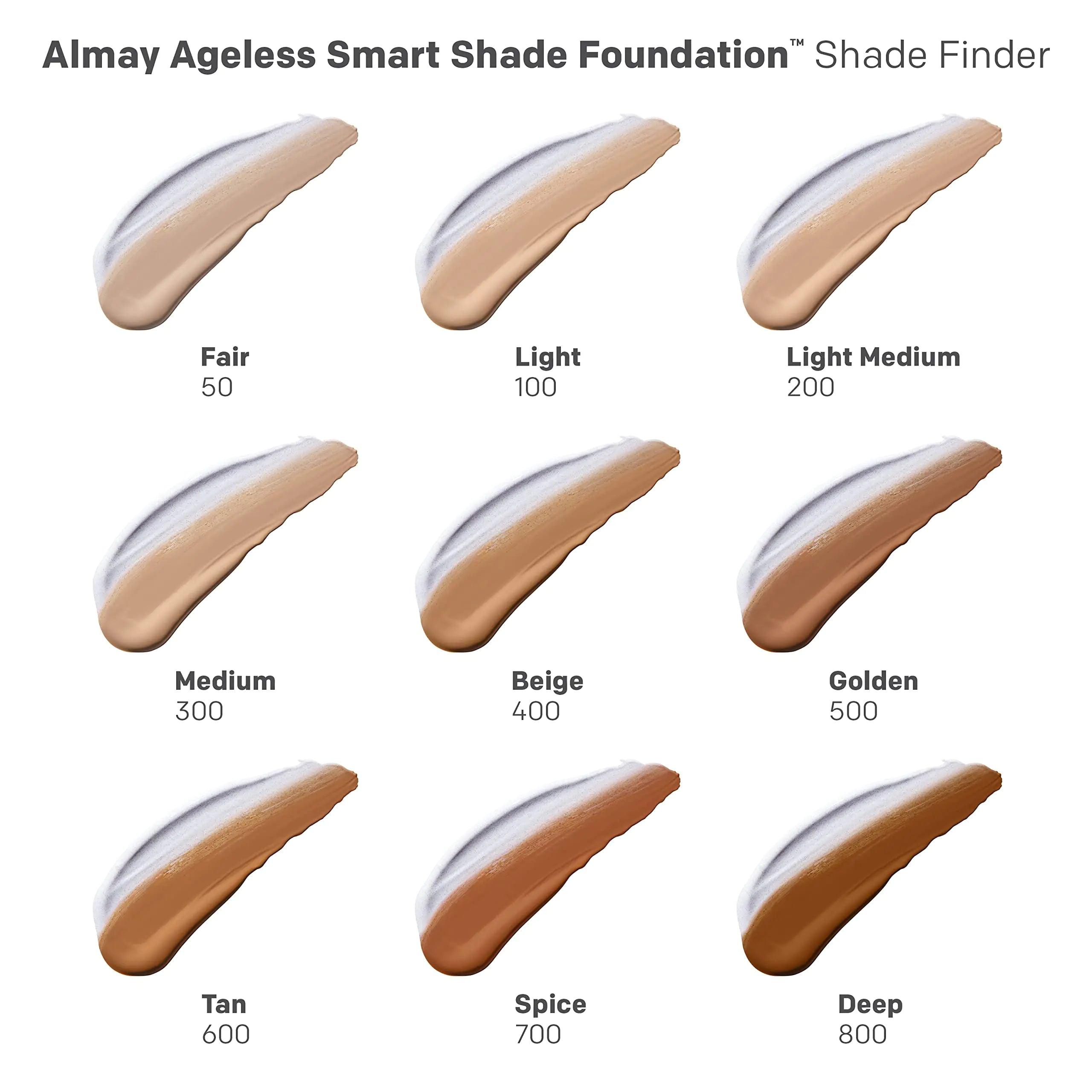 Almay Anti-Aging Foundation, Smart Shade Face Makeup with Hyaluronic Acid, Niacinamide, Vitamin C & E, Hypoallergenic-Fragrance Free, 100 Light, 1 Fl Oz (Pack of 1) 1 Fl Oz (Pack of 1) - Evallys.com # #