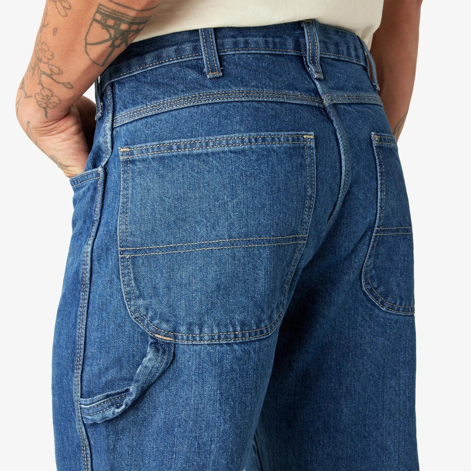 Dickies Men's Relaxed-Fit Carpenter Jean 30W x 36L Stone Washed - Evallys.com # #