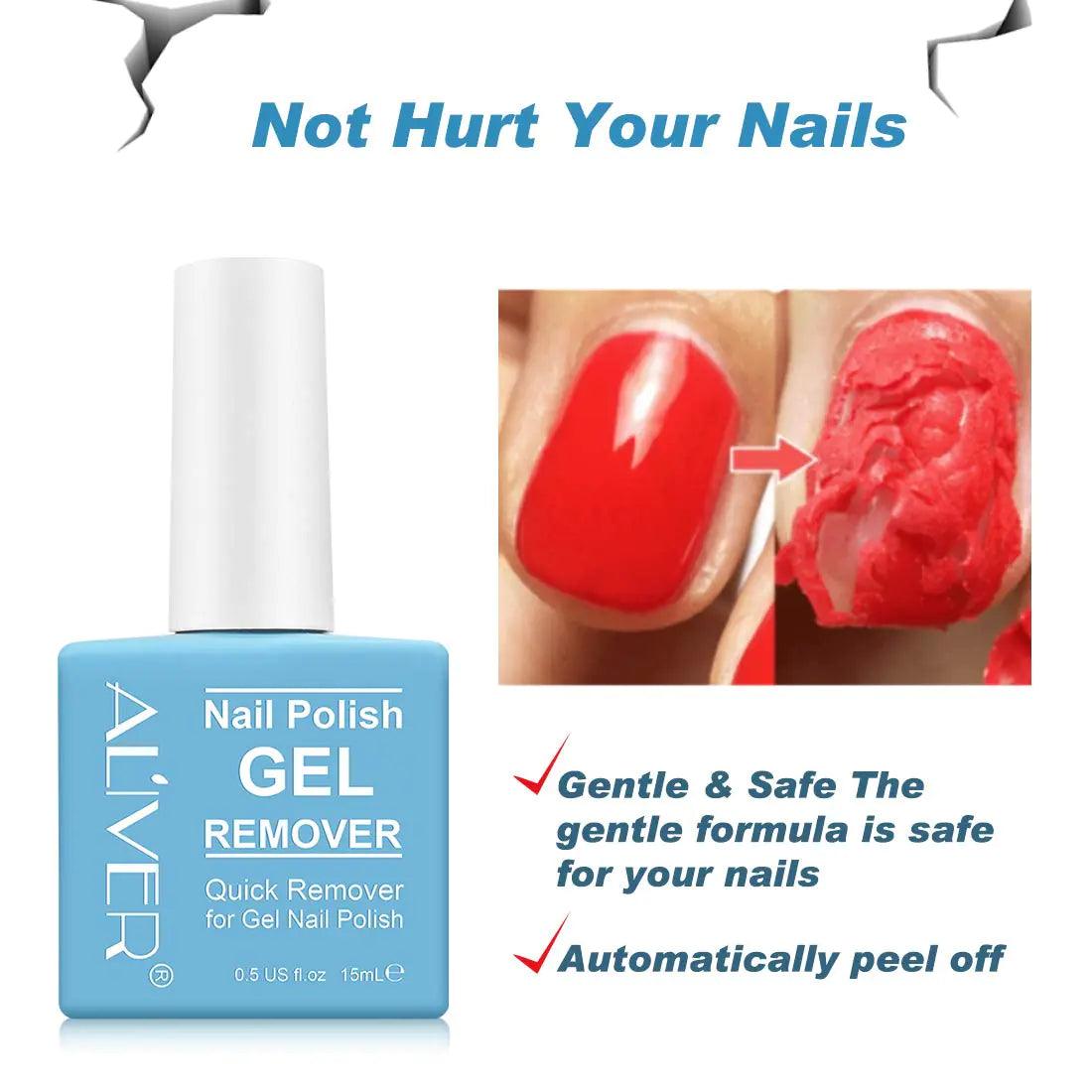 Gel Nail Polish Remover 1pcs, Professional Gel Polish Remover for Nails, No Need for Foil, Quick & Easy Polish Remover In 2-3 Minutes, No Need Soaking Or Wrapping-15ml 0.5 Fl Oz (Pack of 1) - Evallys.com # #