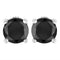 14K White Gold Round Brilliant-Cut Black Diamond Classic 4-Prong Stud Earrings with Screw Backs (Fancy Color-Enhanced, I2-I3 Clarity) - Evallys.com # #