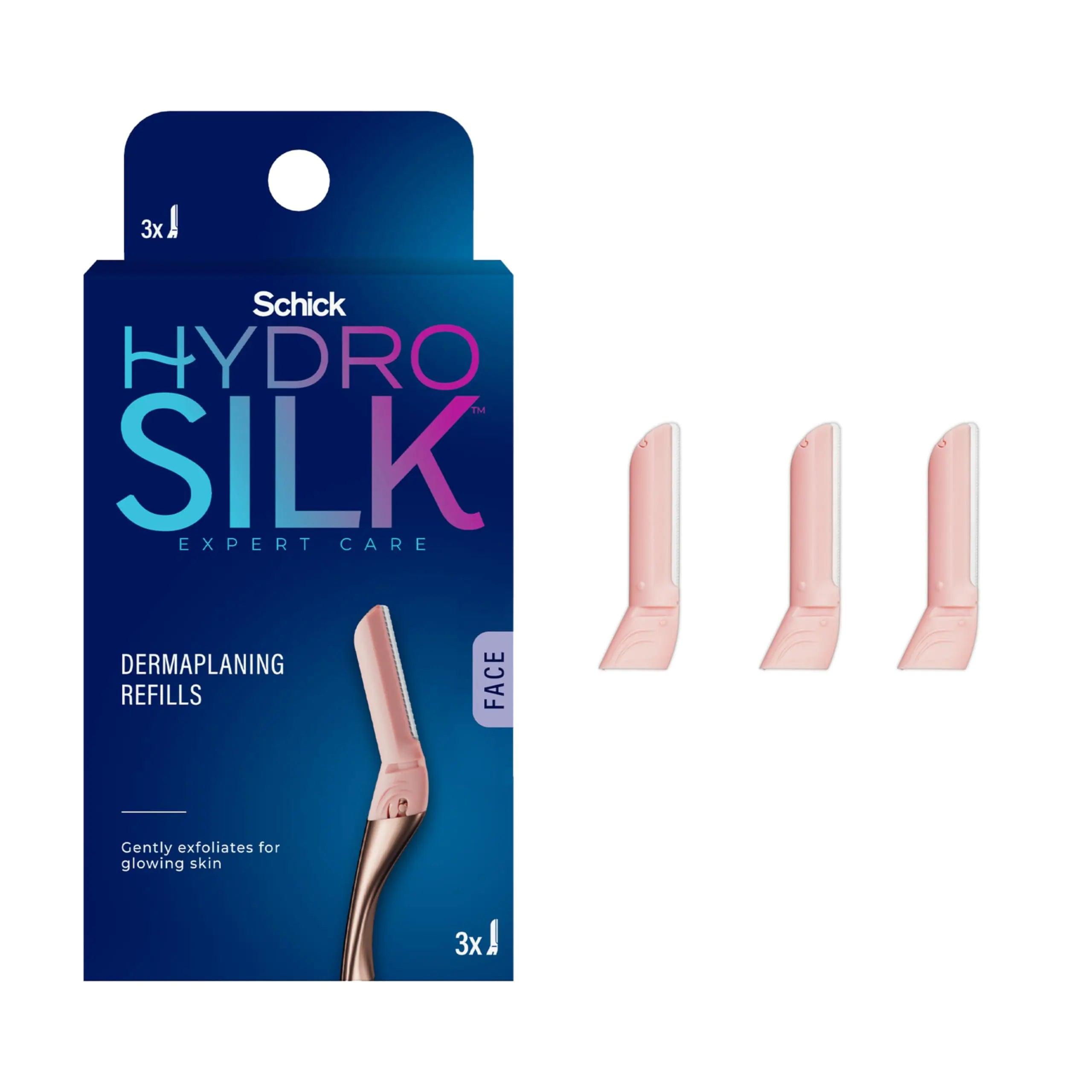 Schick Hydro Silk Dermaplaning Wand Refill Blades, 3ct Dermaplane Blades | Microblades for Face, Hydro Silk Dermaplaning Refills, Hydro Silk Razor Refills, Dermaplaning Tool Blade Refills, 3ct 3 Count Refills - Evallys.com # #