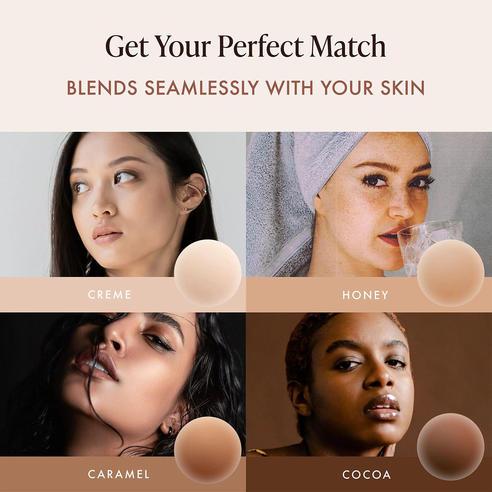 Reusable Silicone Nipple Covers - Waterproof, Nude, 4 Shades - Sticky Breast Stickers for Strapless Dress Crème Medium (Fits C-DD) - Evallys.com