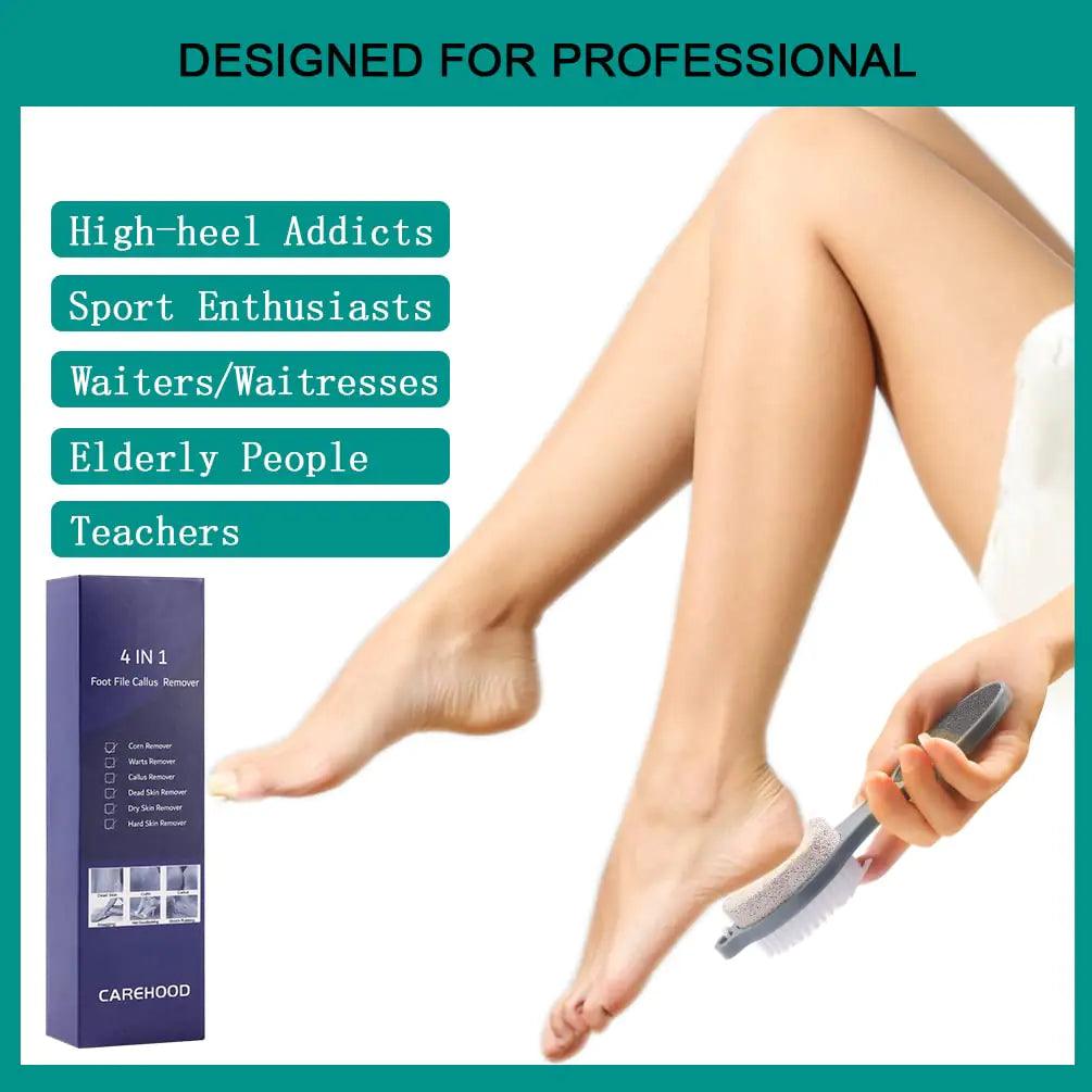 CAREHOOD Foot File Callus Remover - Multi Purpose 4 in 1 Feet Pedicure Tools with Foot Scrubber, Pumice Stone, Foot Rasp and Sand Paper for Home Foot Care (Grey Pedicure Foot File) Grey Pedicure Foot File - Evallys.com # #