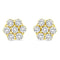 14K Yellow Gold 1/2 Cttw Round Brilliant Cut Diamond Floral Cluster Screwback Stud Earrings (I-J Color, SI2-I1 Clarity) - Evallys.com