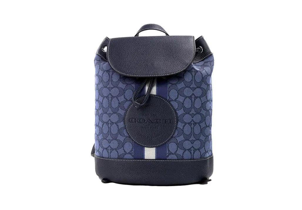 Coach Dempsey Navy Canvas Logo Patch Backpack Bag - Evallys.com # #