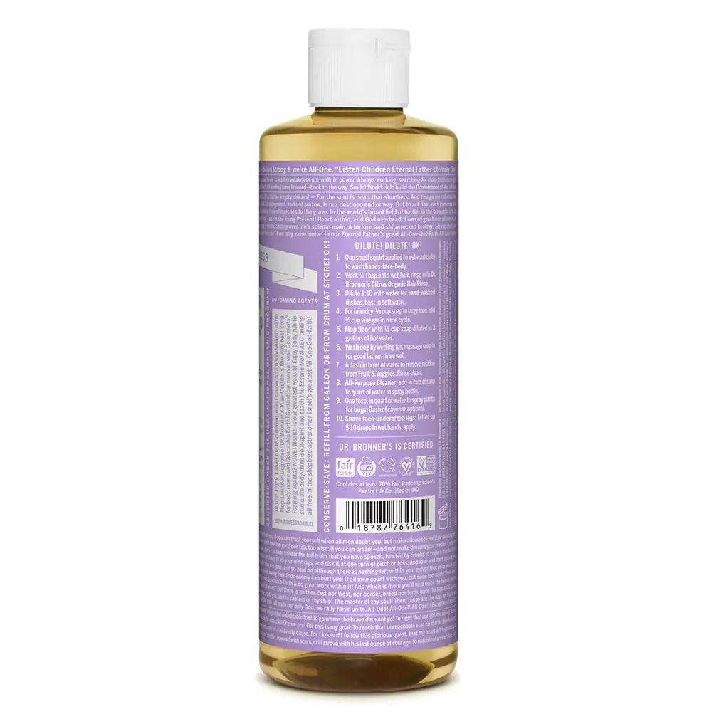 Dr. Bronner's - Pure-Castile Liquid Soap (Lavender, 16 ounce) - Made with Organic Oils, 18-in-1 Uses: Face, Body, Hair, Laundry, Pets & Dishes, Concentrated, Vegan, Non-GMO Lavender 16 Fl Oz (Pack of 1) - Evallys.com # #