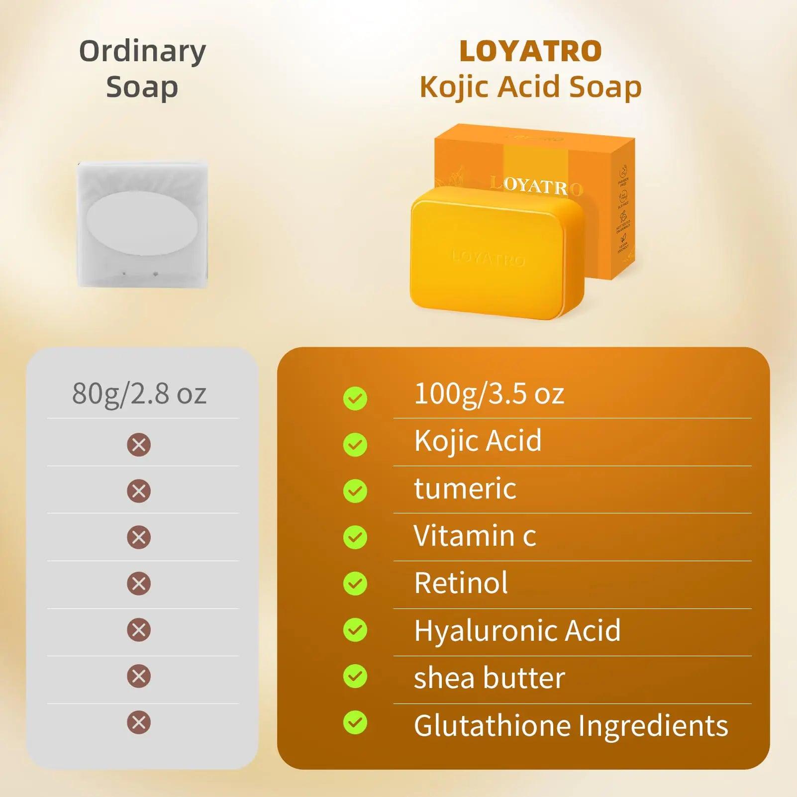 Turmeric Soap for Dark Spots Kojic Acid Turmeric Soap Bar for Face & Body, Deep Cleansing, Gentle Soap Sensitive Skin Formula, All Skin Types for Men And Women Soap1 Pack+bag - Evallys.com # #