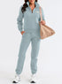 Herseas Women 2 Piece Outfits Sweatsuit Lounge Set Half Zip Pullover with Jogger Airport Tracksuit Matching Pants Set XX-Large Mist Blue - Evallys.com # #