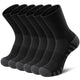 Airacker Athletic Socks Sport Running Calf Socks Performance Cushioned Breathable Crew Socks for Men Women(6 Pairs) 9-12 Black - Evallys.com