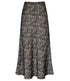 Women's Satin High Waisted Maxi Skirts Hidden Elasticized Waistband A Line Long Skirt Medium Black Flower - Evallys.com # #